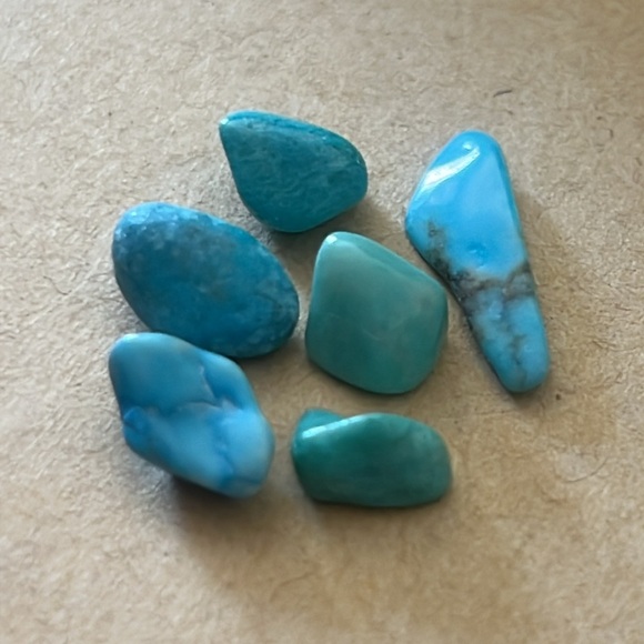 LOOSE TURQUOISE STONES-6 Total - Picture 2 of 5